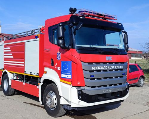 Vatrogasno vozilo VP 7000-200 na šasiji BMC TGR 4x2 L, isporučena dva vozila UNDP-u. Datum isporuke 26.02.2024