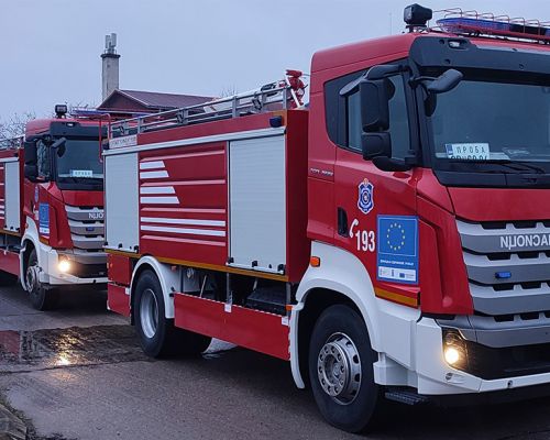 Vatrogasno vozilo VP 7000-200 na šasiji BMC TGR 4x2 L, isporučena dva vozila UNDP-u. Datum isporuke 15.12.2023.